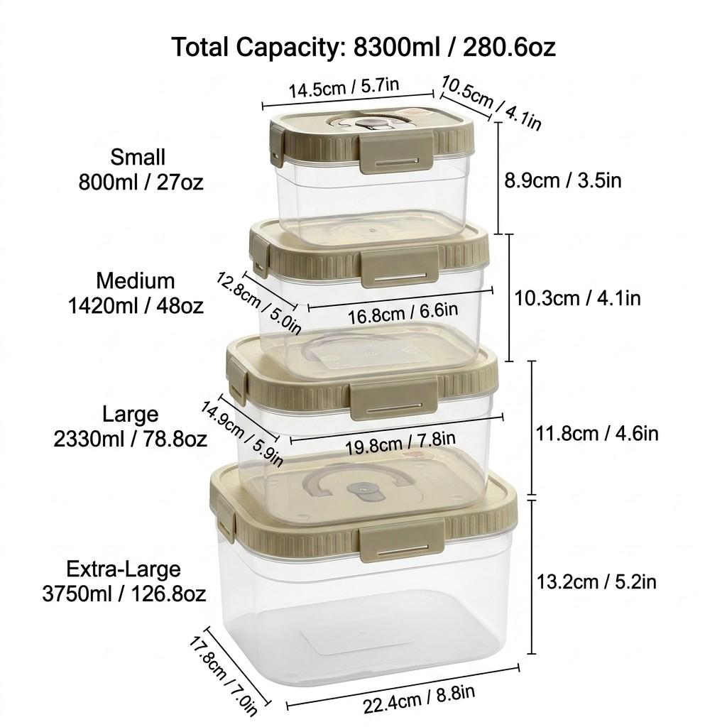 Plastic Stackable Preservation Box With Handle Refrigerator Egg Fresh-keeping Box Stackable Fruit Vegetable Storage Container