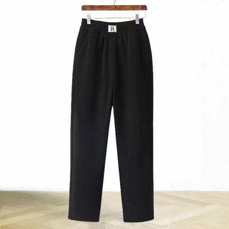 Vintage Manchesterbyxor Förtjockade Byxor Dam Höst Vinter Nya Svarta Mode Långbyxor Hög Midja Lediga Lös Haremsbyxor