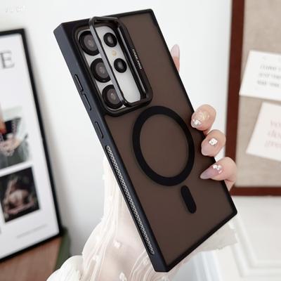 Für Für Samsung Galaxy S25 Ultra Magnetischer Halter Ständer Handyhülle Für Für Samsung S24 S25 Plus Linsenfolie Schutzhülle