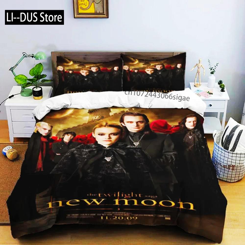 Twilight Series Duvet Cover Set And Pillowcases Vampire Hot Movies Single King Full Fashion 3D Bedding Set For Adults Bed Linen
