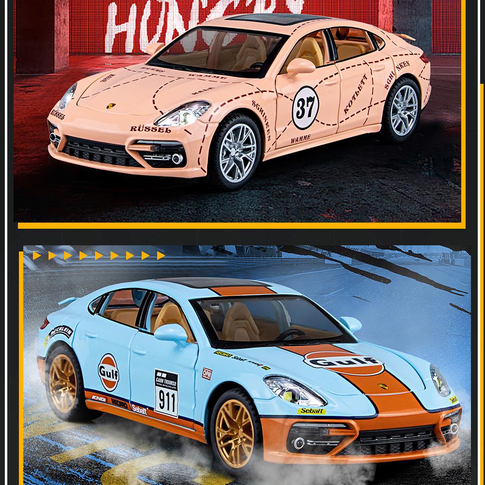Giocattolo modello auto pressofuso in scala 1/24 Panamera, veicolo giocattolo da tirare indietro con suono e luce per bambini, ragazzi, ragazze, collezione regalo
