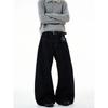 Kisko American Retro Denim Black Wide-Leg Washed Jeans Unisex Trendy Loose Versatile Scimitar Pants