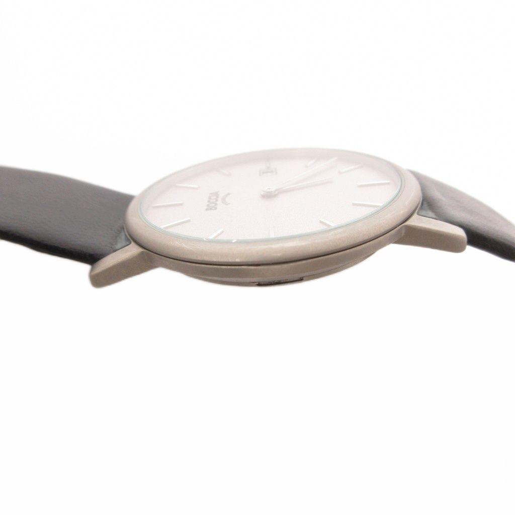 Used BOCCIA Titanium Watch 3547-01 Quartz Analog with Calendar Titanium Dial Gray Black /TQ
