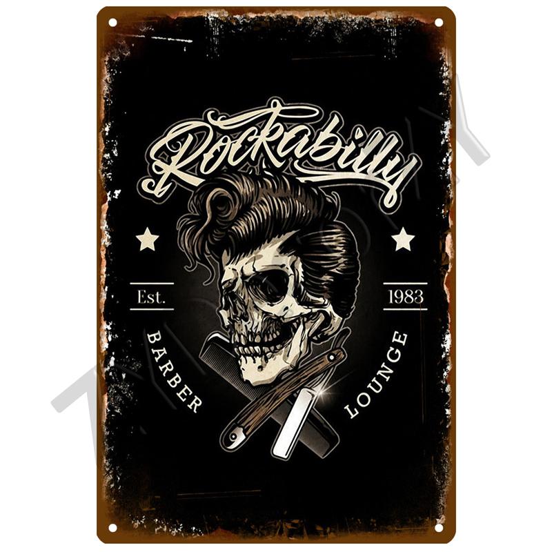 Barber Shop Plåtskylt Affisch Vintage Väggaffischer Metallskylt Dekorativ Väggtallrik Köksplakett Metall Vintage Inredning Tillbehör