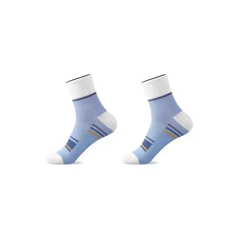 Men's Pure Cotton Socks Spring Striped Casual Socks Men's Anti-odor Antibacterial Business High Quality Sports Socks Meias