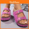 Soft Cork Slider Sandals For Women Summer With Thick Sole And Pearl Water Drape For Adult Fashion