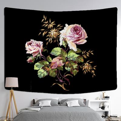 Flower Art Peony Painting Tapestry NordicoLandscape Illustration Wall Hanging Bohemian Moon Psychedelic Mandala Home Decor