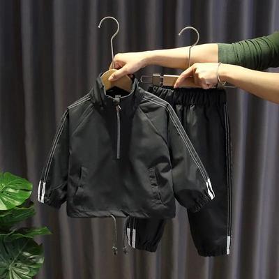 Half-zip Children's Jogging Suit Children's Clothing Toddler Baby Sportswear Boys Drawstring HoodiePants Set