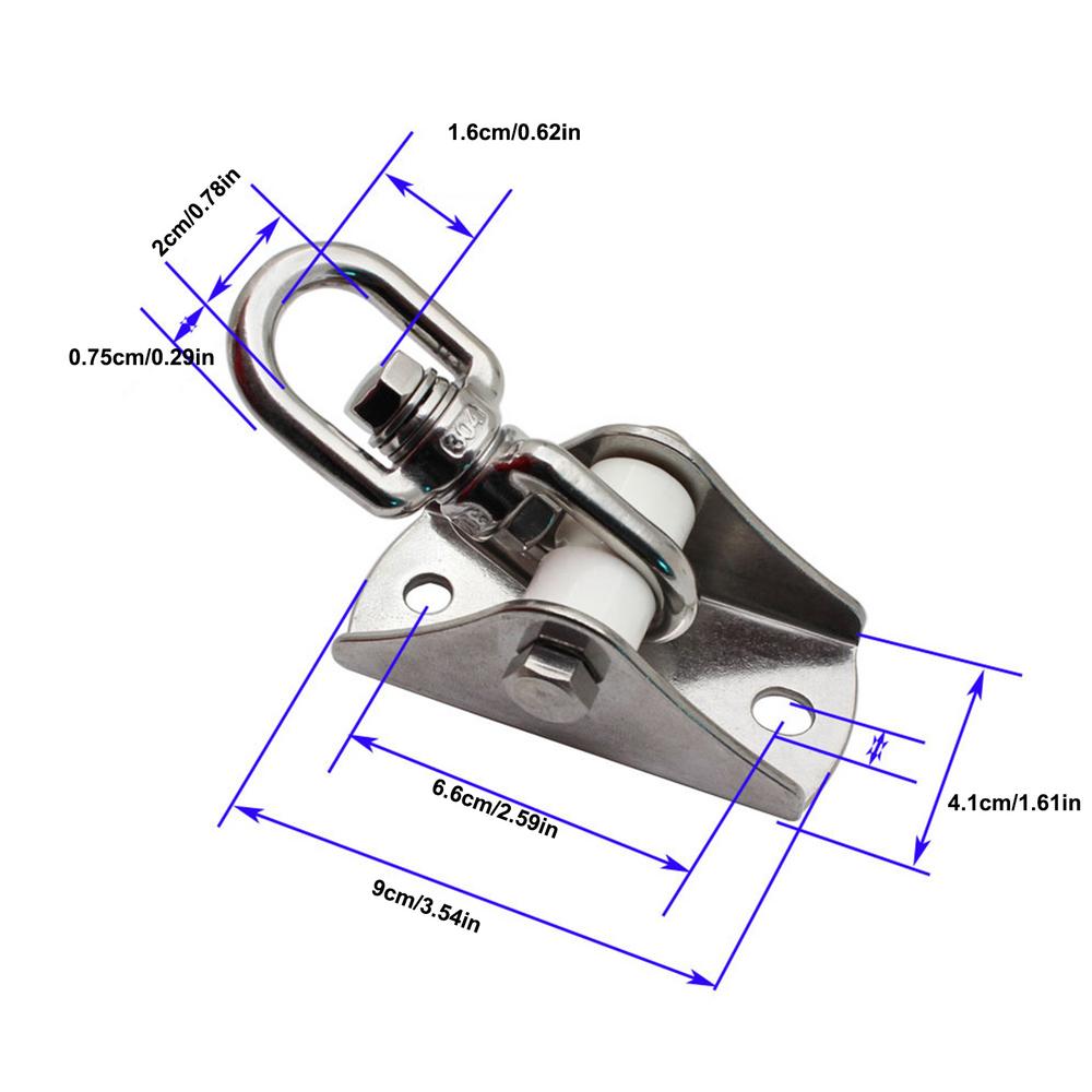304 Stainless Steel Swing Hanger Swivel Hook for Yoga Playground Swing Sets Porch Wood Concrete Ceiling Silent 1000 Lb Capacity