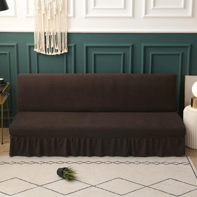 

Новый однотонный чехол для дивана-кровати в гостиной с красивым подолом, модный дизайн, безрукий чехол для шезлонга Lounge Fundas Para Sof COVER S коричневый