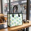 Blue Hydrangea Print Canvas Tote Bag Daily Casual Reusable Large Shopping Handbag for Women