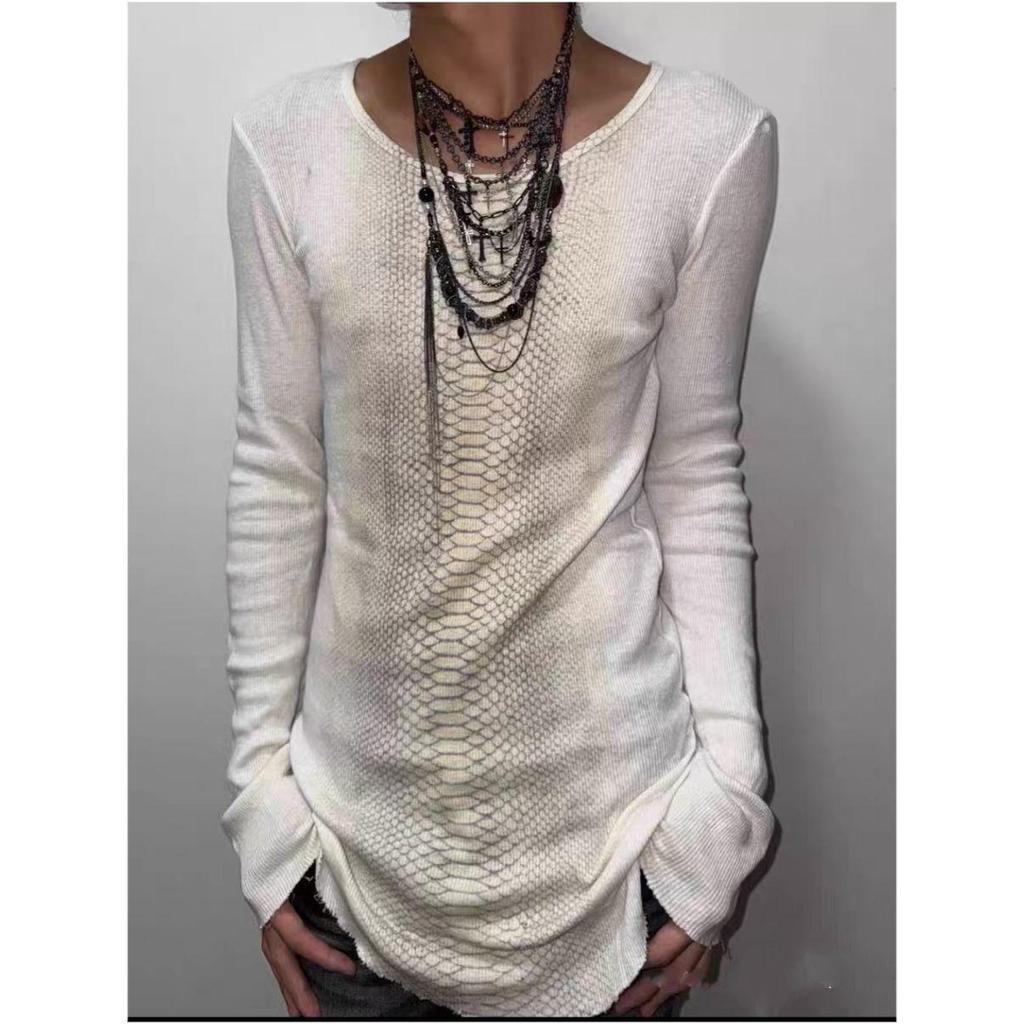 Subculture Snake Print Visual Kei Punk Rock Long Sleeve Tee
