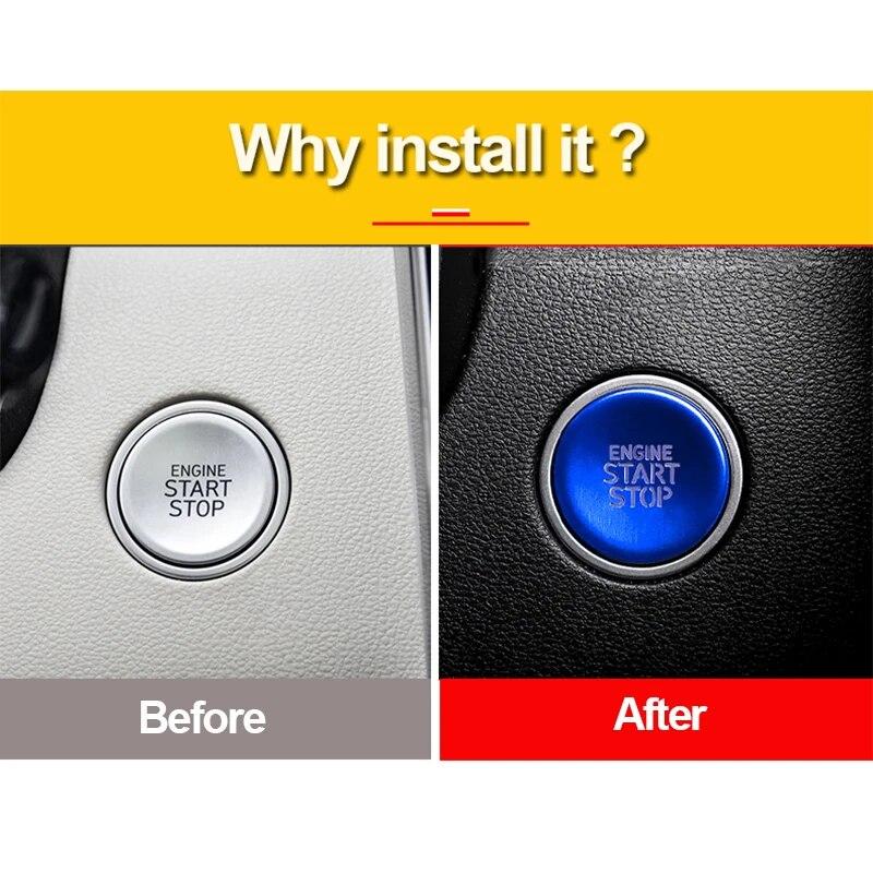 For Hyundai Tucson NX4  2022 2023 Hybrid N Line Car Start Stop Engine Ignition Push Button Cover Trim Stickers Accessories