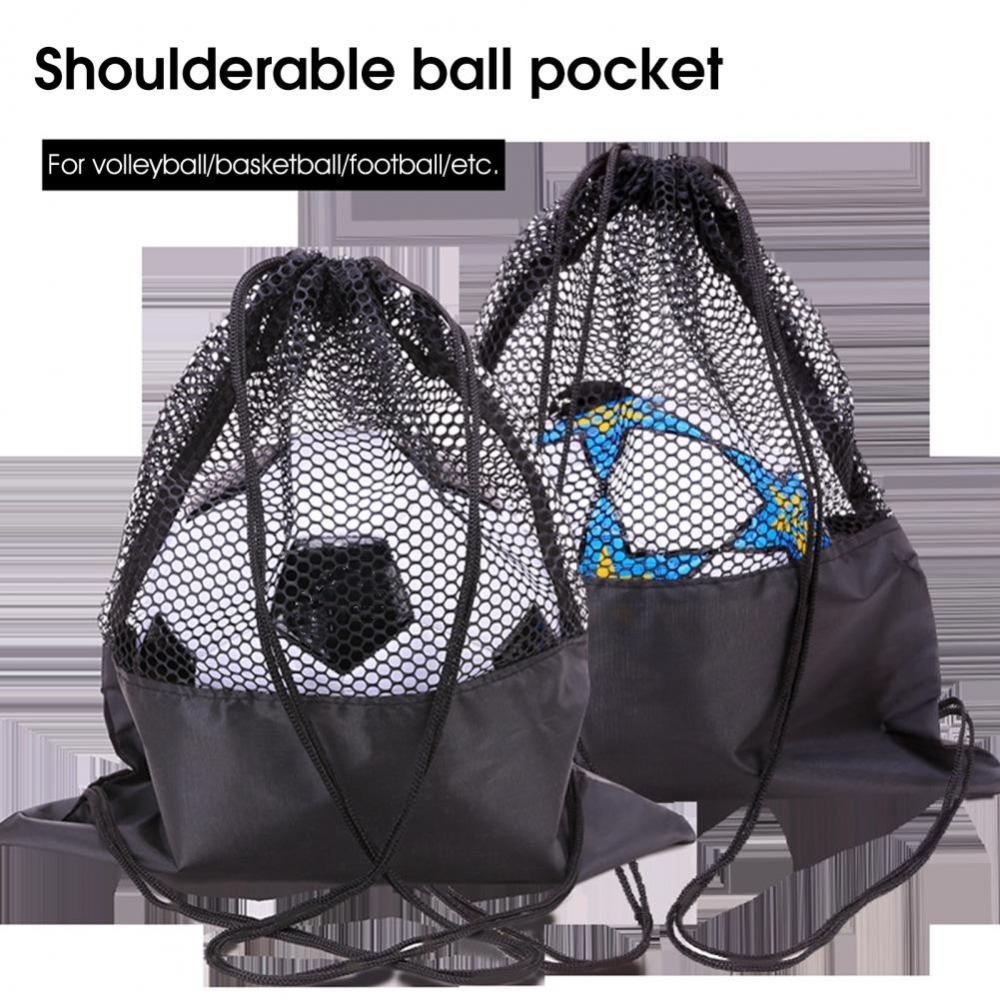 Drawstring Volleyball Storage Bags Basketball Storage Bag Half Mesh Bag Football Storage Bags