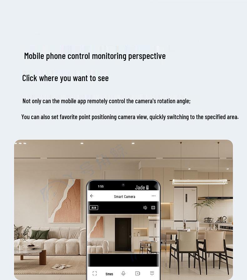 Tuya Smart WiFi Indoor Camera with Mobile Remote, Voice Intercom, and HD Night Vision.