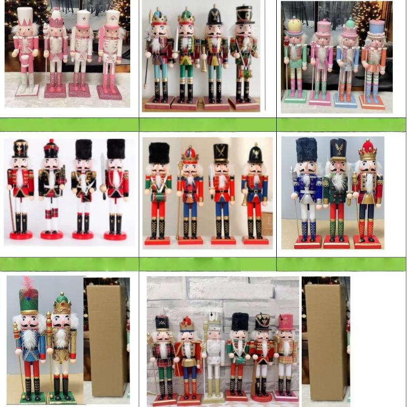 1Pcs 30Cm Cartoon Walnut Soldier Home Decoration Christmas Ornament Wooden Nutcracker Puppet Desktop Decor