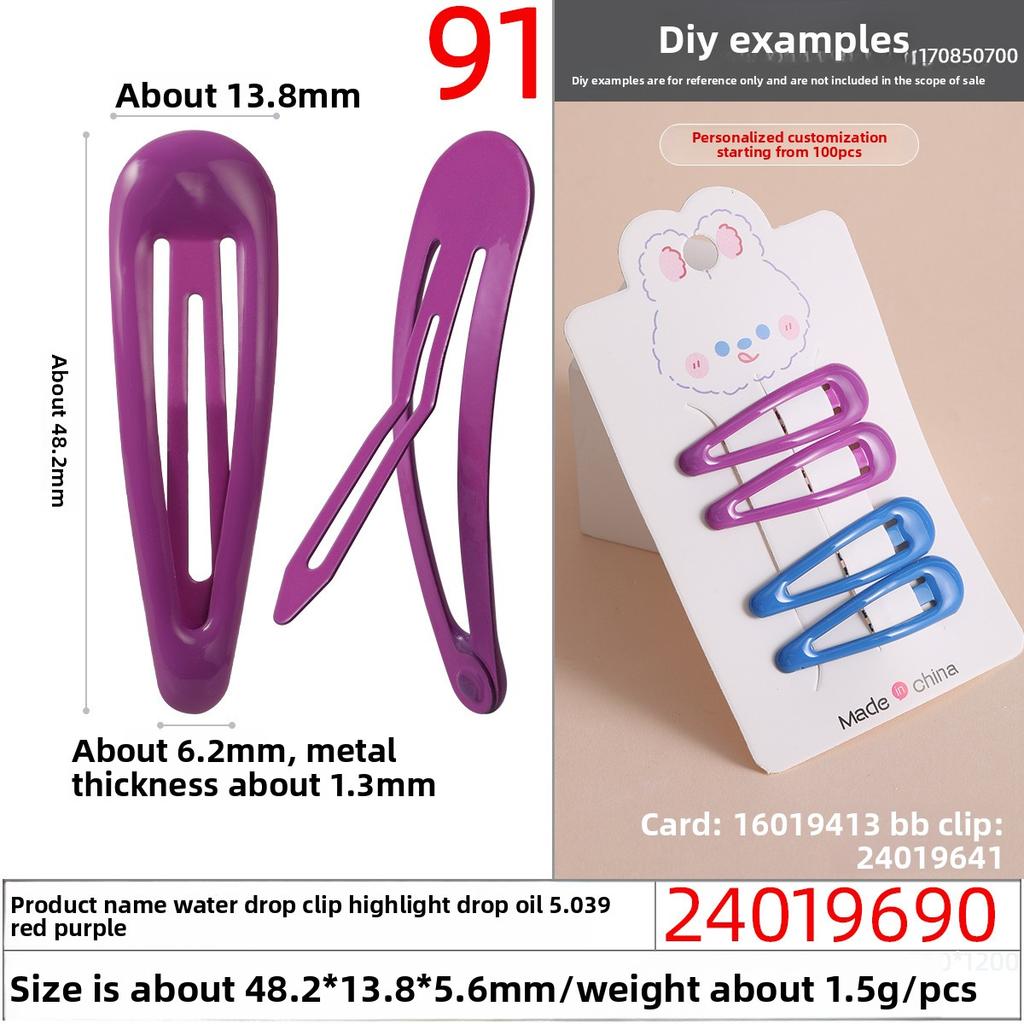 Niedliche Haaraccessoires für MädchenBunte Tropfenförmige Haarspangen Bonbonfarbene Kleine Haarspangen Kleine Pony- und Strandclips