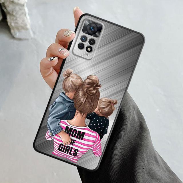 

Металлическая текстура с узором «Супер мама», модная девушка для Xiaomi Redmi Note 11t 11s 11 10 8 Pro 9 9s 9t для Mi 10 8 9a 9c 12c K60 Shell For Redmi 10