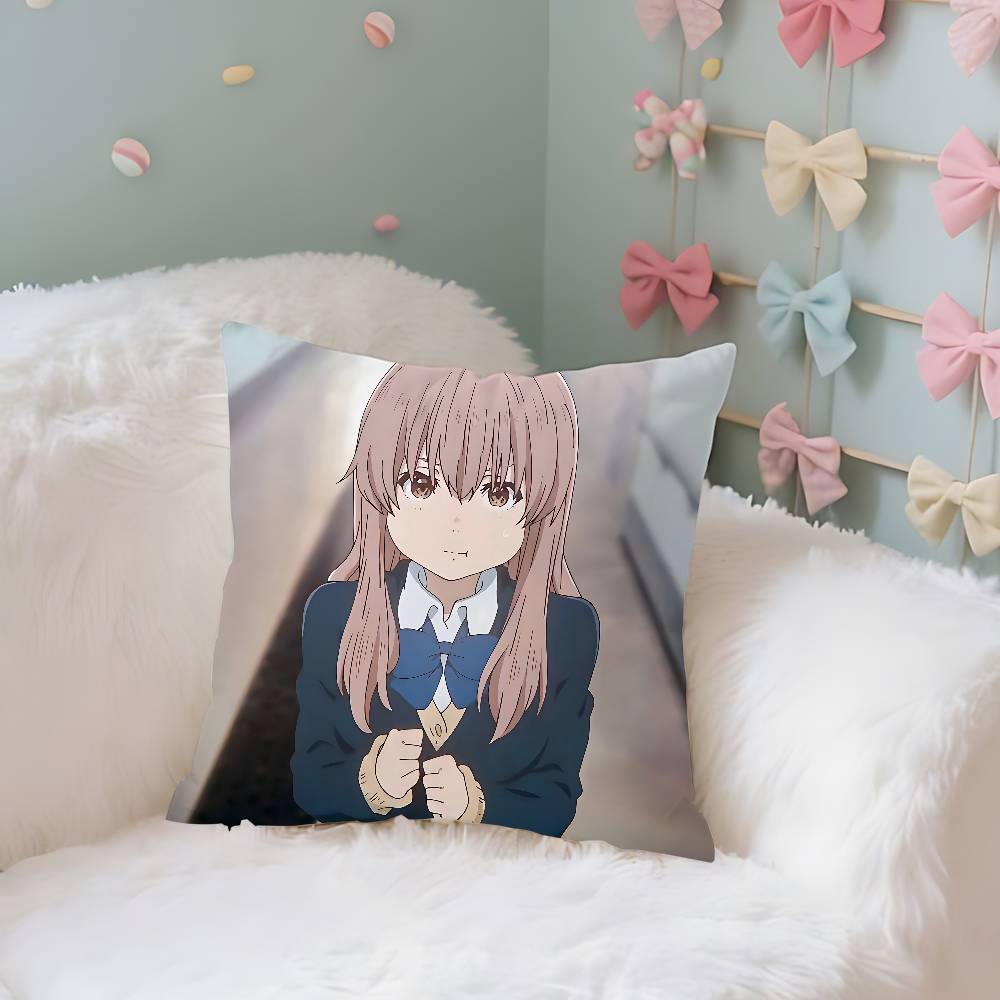 Anime A S-Silents-Voices Pillow Case Cushion Cover Soft Cute Throw Pillow Case For Car Sofa Pillowcase Polyester With Zipper