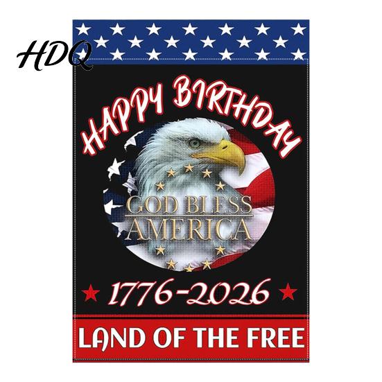 250th Anniversary Flag America Garden 250 Years of Freedom Patriotic Banner Outdoor Decoration 4th July Yard Sign for Independence Day Memorial