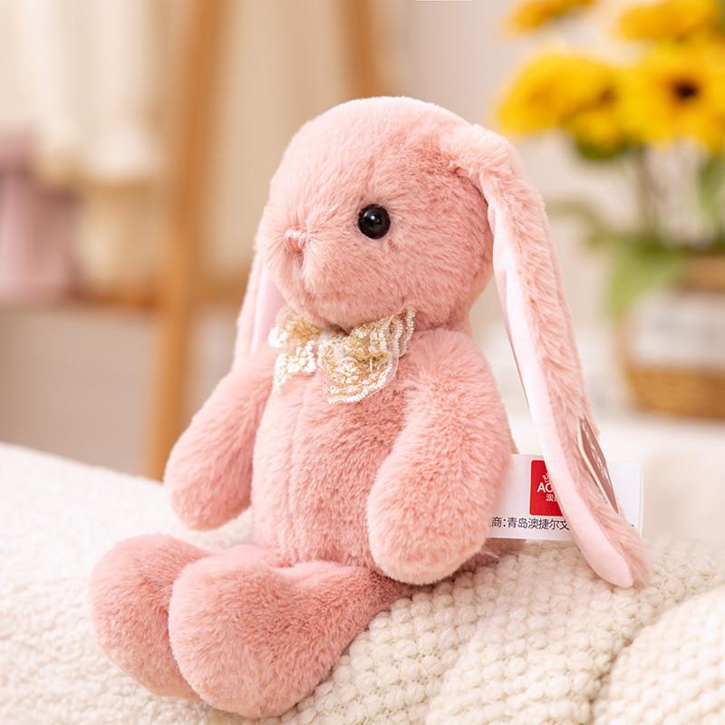Plush Pink Rabbit Toy Stuffed Doll Cute Bunny Toys Kids Gifts Home Decoration