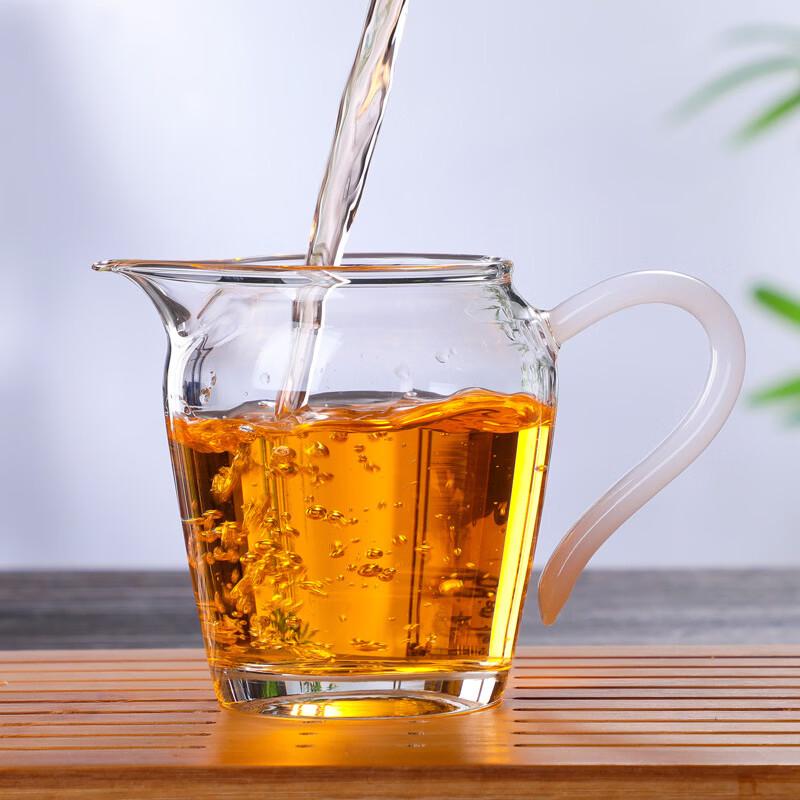 Shangqi High Borosilicate Glass Gongdao Cup with Yellow Jade Handle