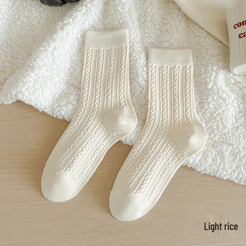 Dámské hřejivé ponožky střední délky s fleecovou podšívkou pro podzim/zimu