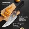 Vintage Forged Kitchen Knife Household Stainless Steel Meat Cutting Knife with Plastic Handle Forging Process Cutting Tool with Leather Knife Cover