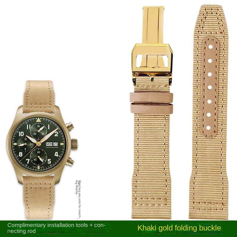 Bracelet de montre en nylon 20 mm 21 mm 22 mm pour IWC Universal Pilot Mark 18 Spitfire Fighter Série Portugal Bracelet de montre en toile