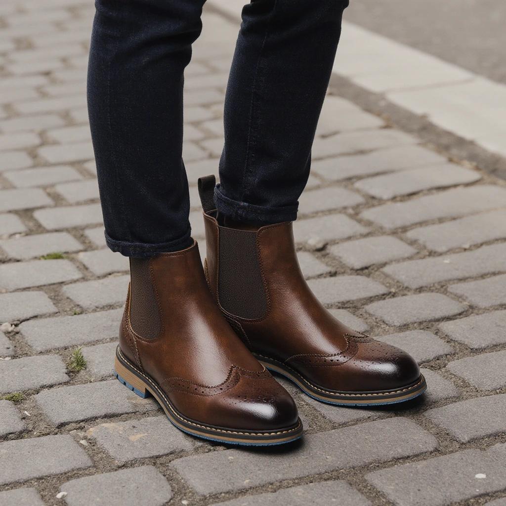 Chelsea Boots Herren 2026 Bequeme Marke Mode Lederstiefel
