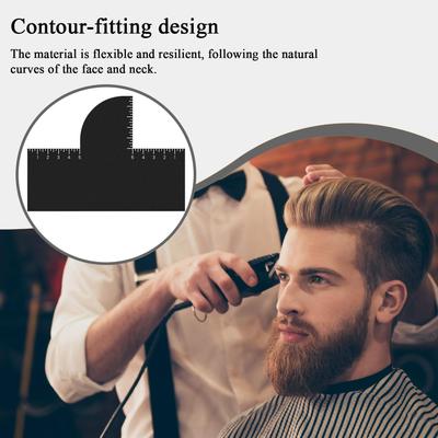 Ferramenta de Barbear com Formato de Cartão para Contorno do Cabelo, Ferramenta de Barbear Suave com Indicadores de Medição para Aparar Cabelo, Barbeiros, Homens