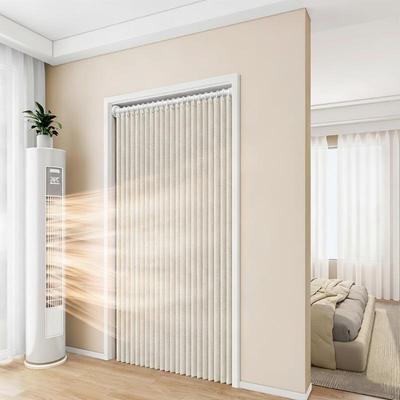 No Drilling Folding Door Curtain Elegant Style Home Privacy Divider Soft Partition for Bedroom Living Room Office Curtain