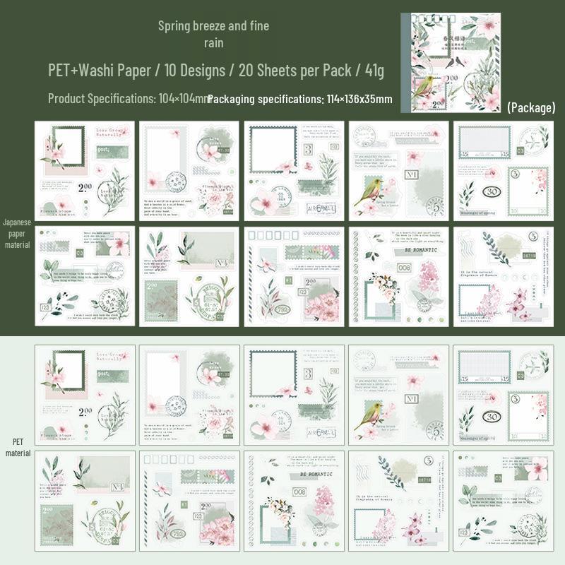 Ketchup Girl Sticker Book: Blooming Season Series with Double Material Die-Cut Journal and Sticky Notes, 4 Styles