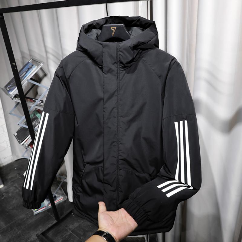 

Мужская уличная хлопковая куртка с капюшоном, ветрозащитная и водонепроницаемая, в парном стиле, молодежная хлопковая куртка XS чёрный
