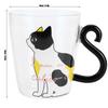 Katze Tasse Kaffee Milch Tee Wasser Glas Kinder Flasche Transparent Hitzebeständig Wiederverwendbare Becher(Weiße Katze )
