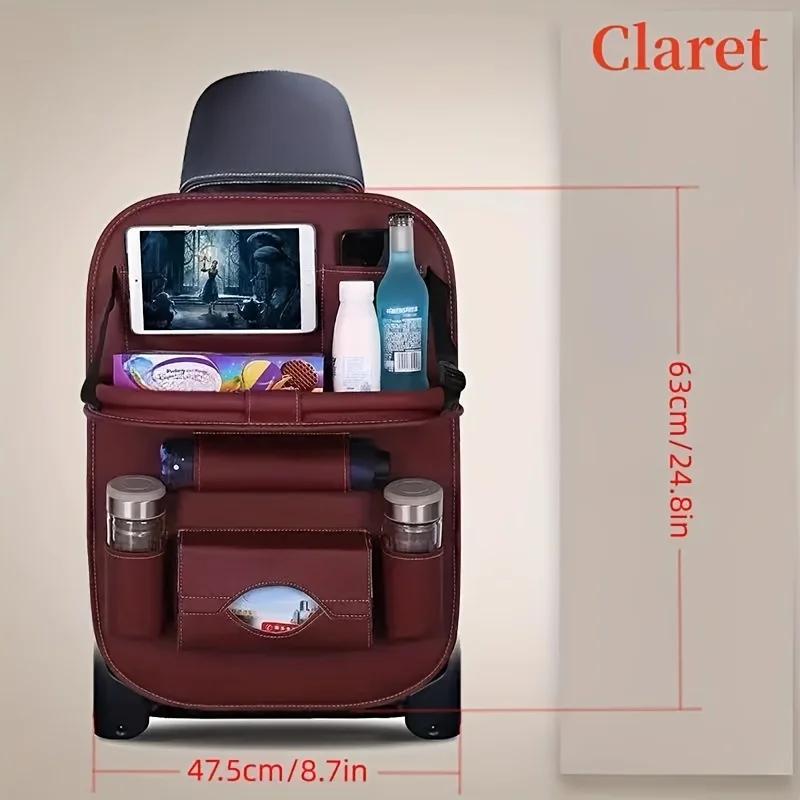 Foldable Car Backseat Organizer Table Tray Kick Mats Cup Umbrella Holders Laptop Desk Multifunctional On The Go Car Storage