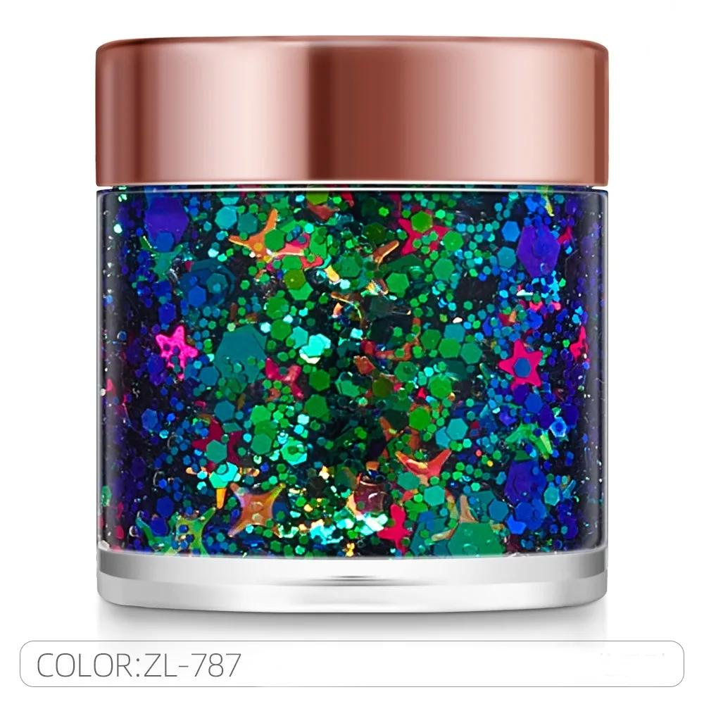 New Mermaid Looks Body Face Glitter Gel Shining Long-Lasting Body Glitter Gel Body Makeup Gel for Hair