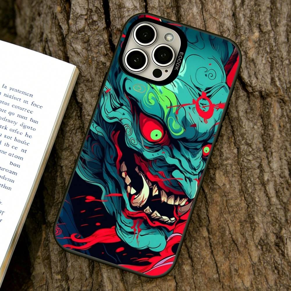 Hannya Mask  Phone Case For iPhone 17,16,15,14,13,12,11 Plus,Pro Max,XS,Colorful Silver Black Cover iPhone17Air