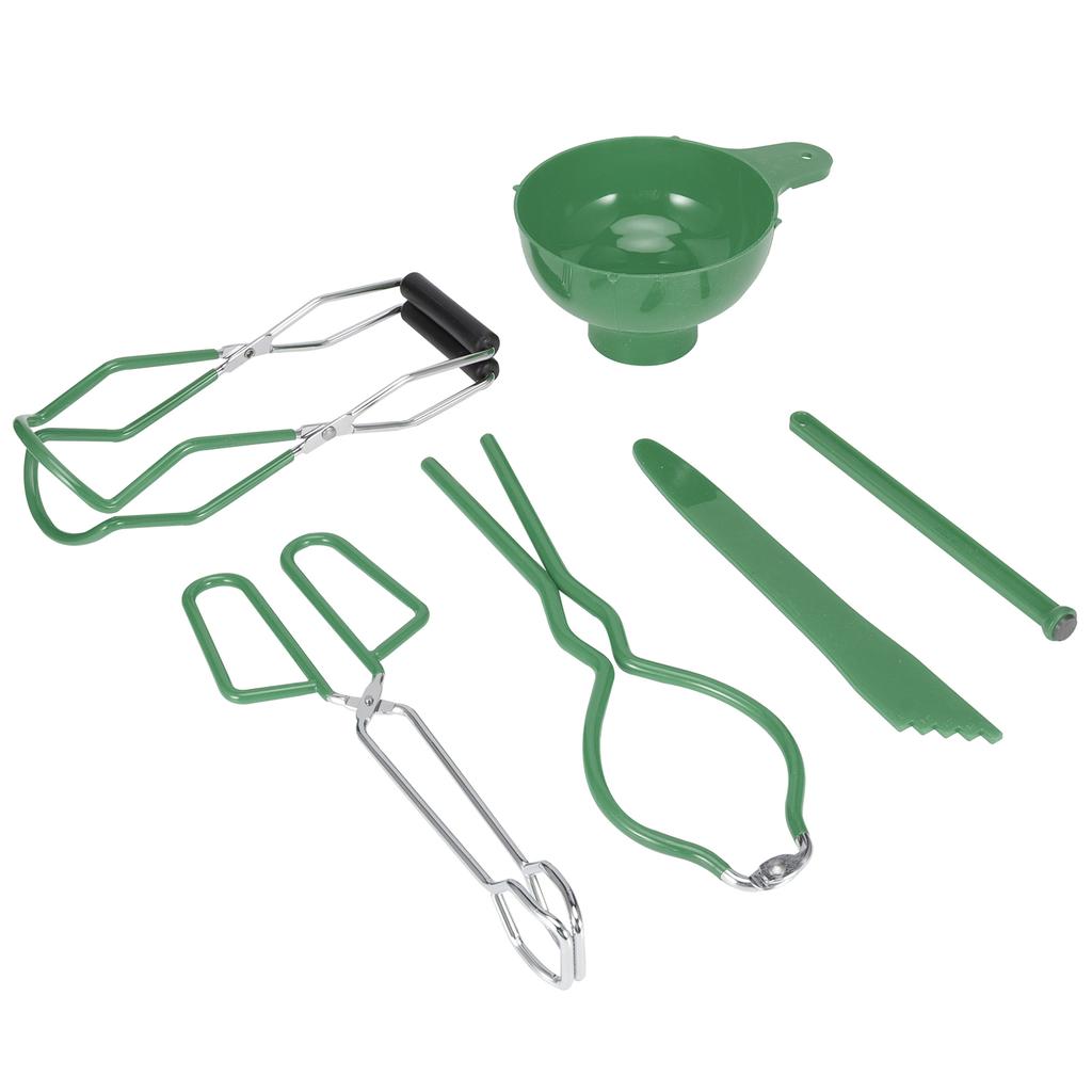 6PCSCelsiusSet Canning Kit Non Slip Food Tongs Jar Lifter Jar Wrench Lid Lifter Funnel Measurer Set