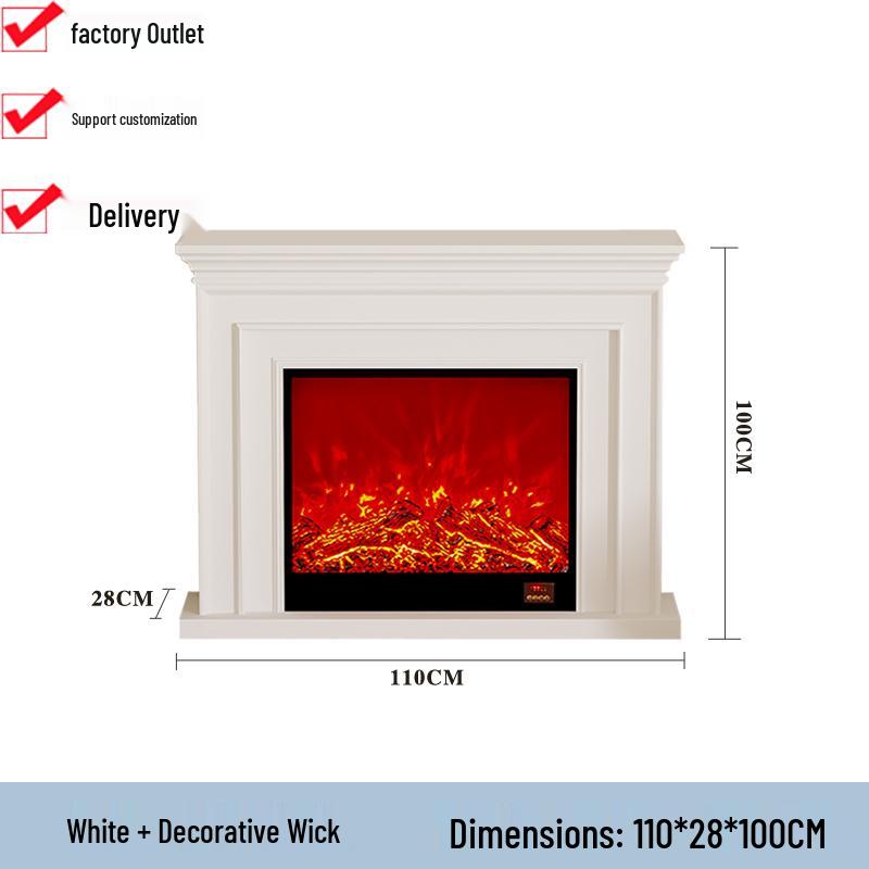 European-Style Customizable Decorative Fireplace Cabinet with Electronic Flame Insert