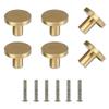 6 Pieces Gold Cabinet Knob Handle Round Gold Cabinet Door Handle Brushed Brass Cabinet Knobs Brass A,zxl