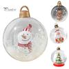 24" Inflatable Christmas Ball with LED Light Outdoor Blow Up PVC Ball Decorations with Santa/Reindeer/Snowman Figurine for Yard Pool Garden Decor