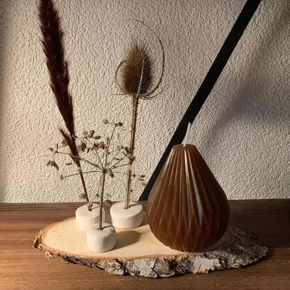 3D Scented Candle Lantern Shape Silicone Casting Mold Handmade Pear Shape Soap Wax Moulds Home Decoration