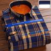 Men's Winter Warm Long Sleeve Plaid Shirts Flannel Fur Lined Thick Formal Shirts Fleece Casual Shirt for Men Dress Shirts