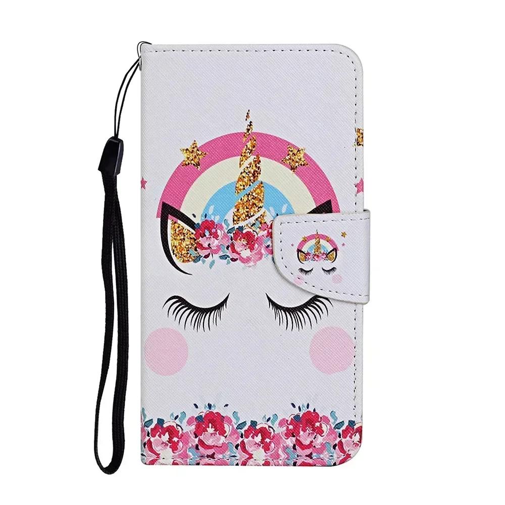Leather Flip Phone Case For Samung Galaxy A10S A20S A20E A20 A30 A21S A22 A23 A24 A25 Flower Painted Wallet Card Holder Cover