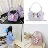Kids Girl Butterfly Bow Sequin Mini Shoulder Bag With Breathable Pu Material For Daily Use
