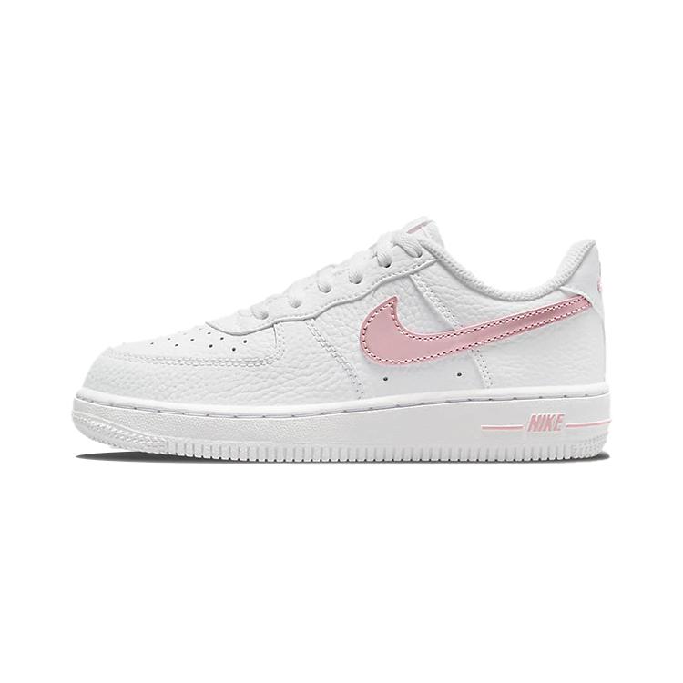 

новые Nike Air Force 1 Противоскользящие Износостойкие Низкие Кроссовки для Скейтборда Бело-розовые Детские Возраст 3 7 лет 29.5