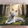 2D plane 1 piece of the white tiger in the forest dreamland suitable for celebrations and photography backgrounds