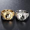 1Pc Ethnic Style Chinese Style Retro Dripping Oil Yin Yang Gossip Male Ring