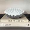 Decorative Bowl With Grooved Ruffle Edge Modern Home Accent Coffee Table Bookshelf Console